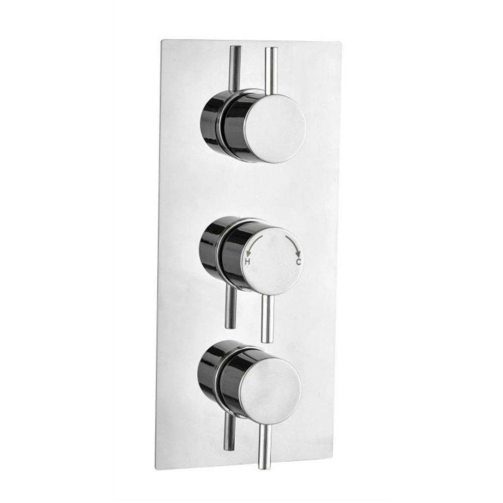 Concealed Triple Thermostatic Shower Mixer Valve with 2 Outlets